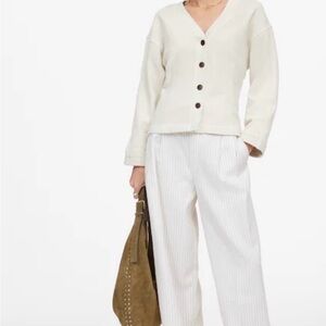 Madewell Darted Cardigan Sweatshirt \ Sweater in Parchment